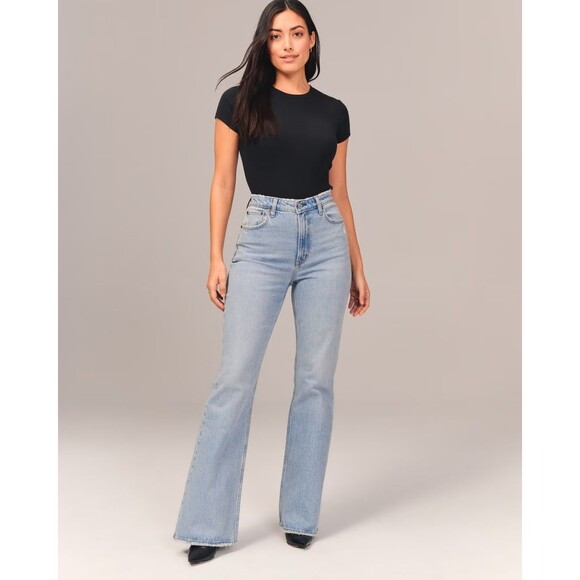 Abercrombie Fitch‎ The Vintage Flare Jeans 35 LONG High Rise Curve Love NWT NEW - Picture 1 of 16